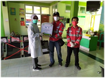 Kegiatan Penyerahan Bantuan untuk Tenaga Medis di Rumah Sakit Rujukan Covid-19 oleh PT JTE pada bulan Mei 2020